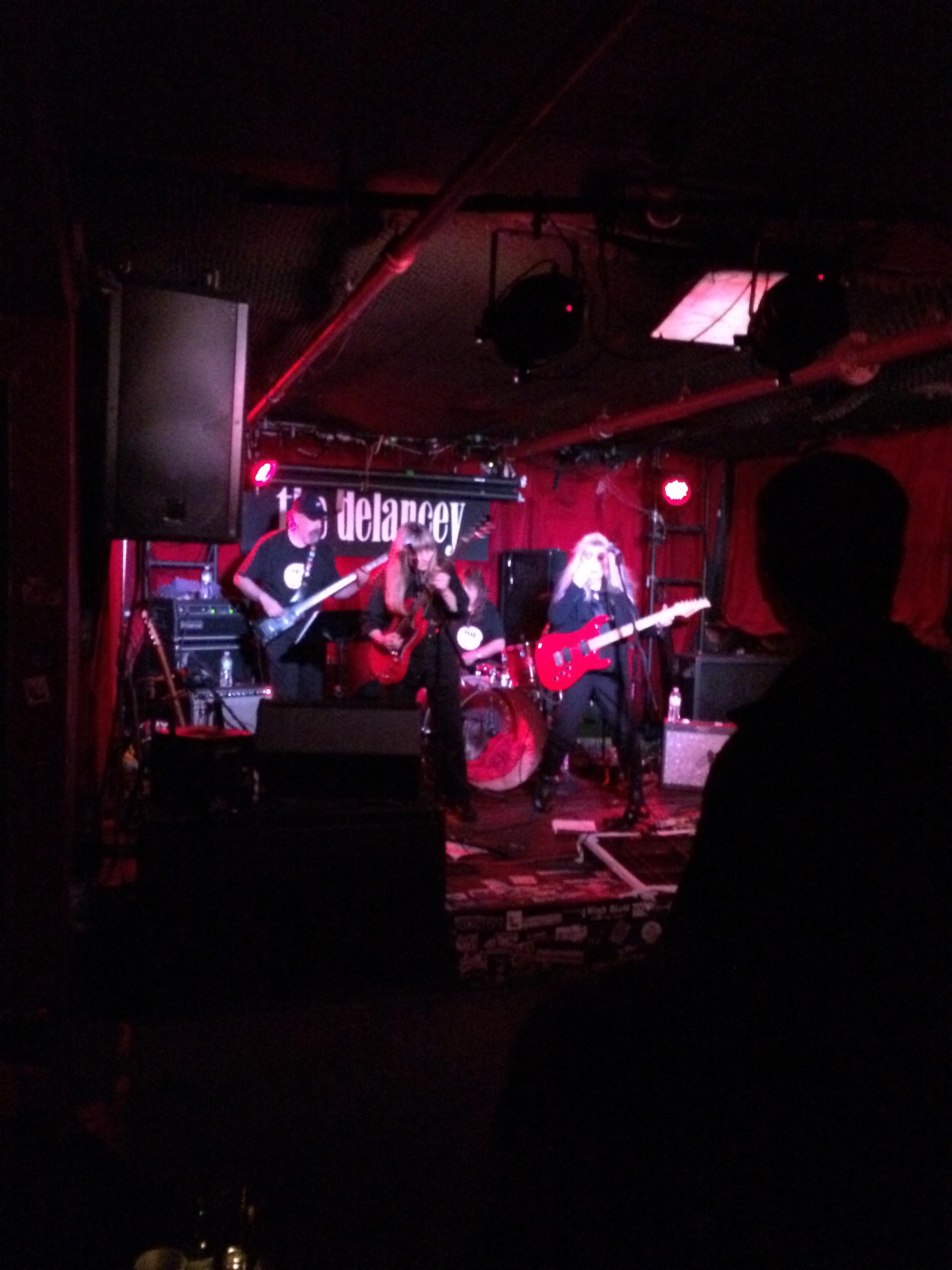 Live performance crowd and band on stage